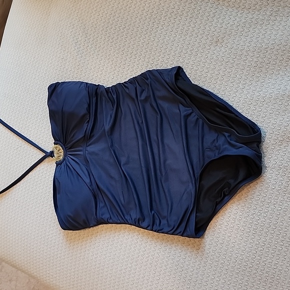 MICHAEL KORS Logo Ring Halter Swimsuit - Picture 2 of 7